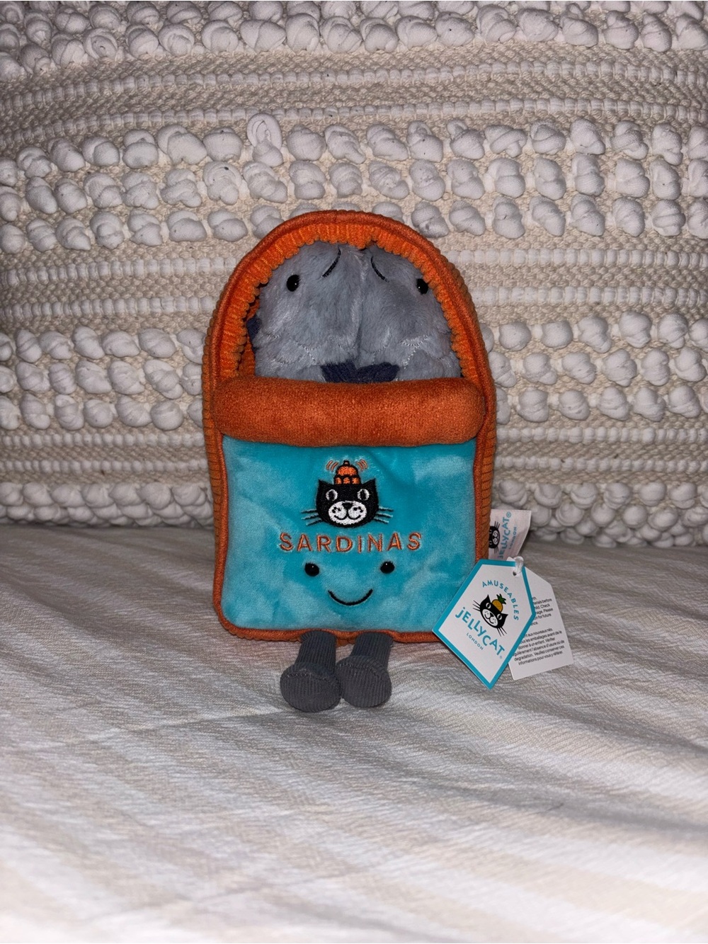 Jellycat Teal & Orange Plush Sardine Pack